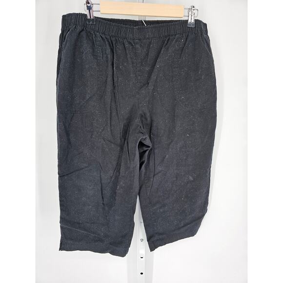 White Stag Womens Black Elastic Waist Wide Leg Mid Rise Cotton Shorts Size XL/XG - Picture 1 of 4